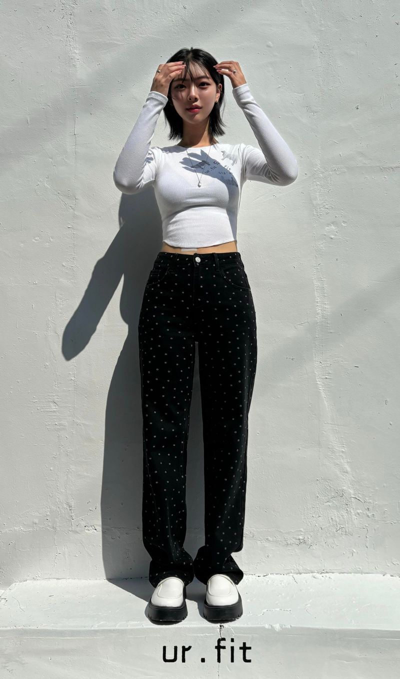 FLOWER DOT DENIM PANTS code 23001