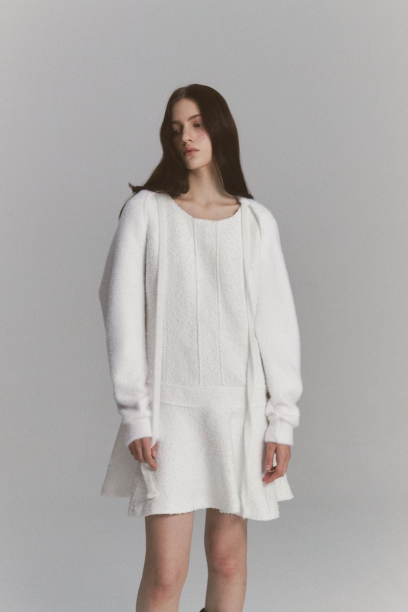Fur Ribbon Bolero White