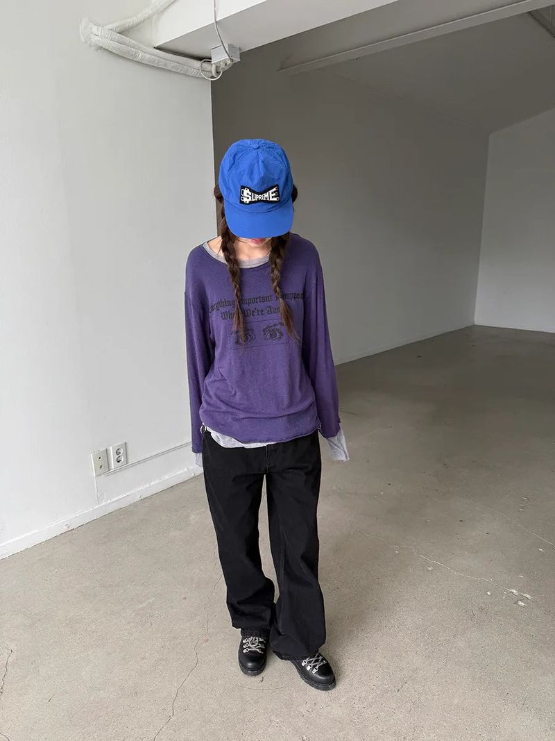 ring zip denim pants