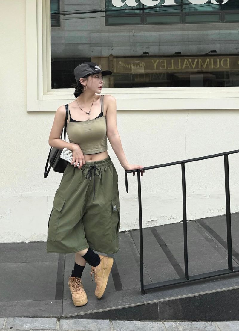 LAUREL POLY BERMUDA HALF PANTS (4color)