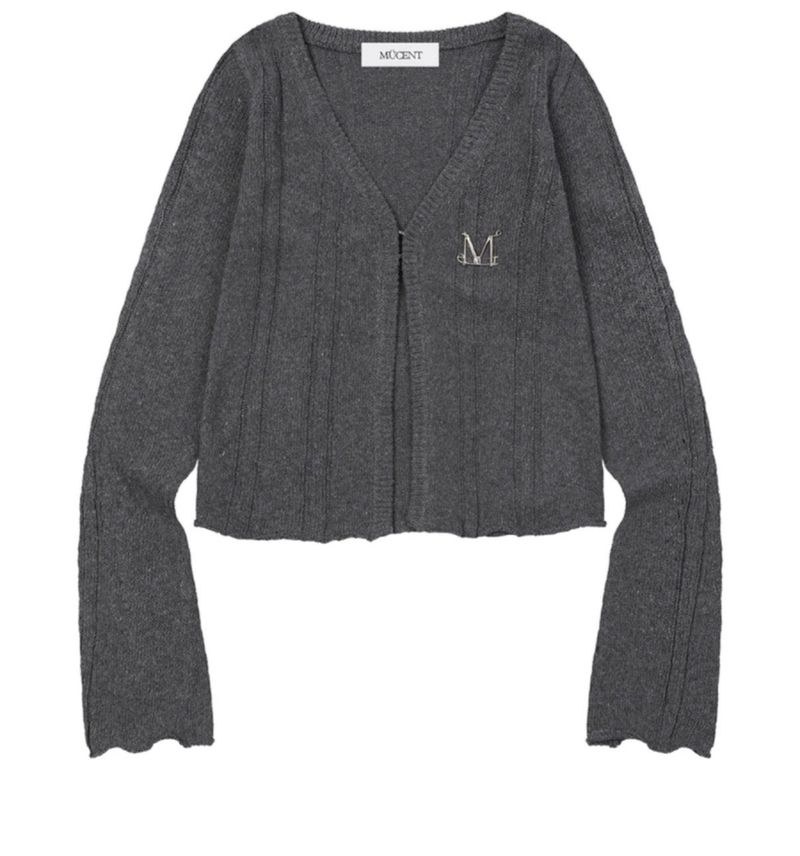 JERA METAL LOGO SOFT HOOK CARDIGAN (2COLOR)