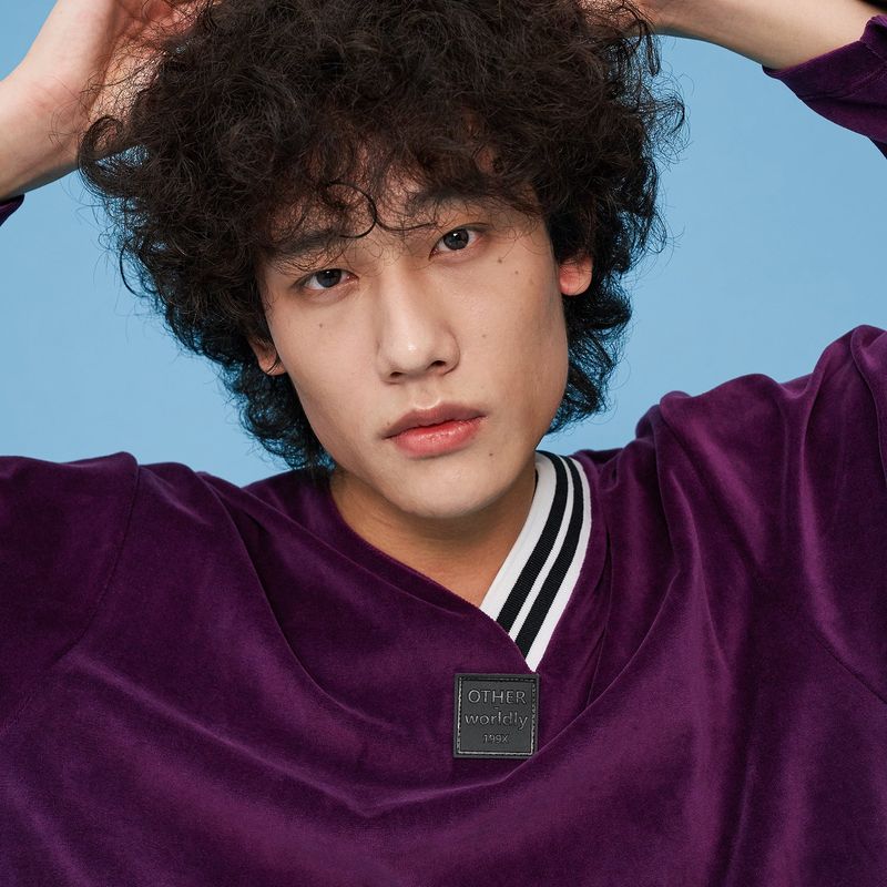 OTHER-worldly（アザーワールドリー）の「Velour V-neck Shirt [Purple]（Tops）」
