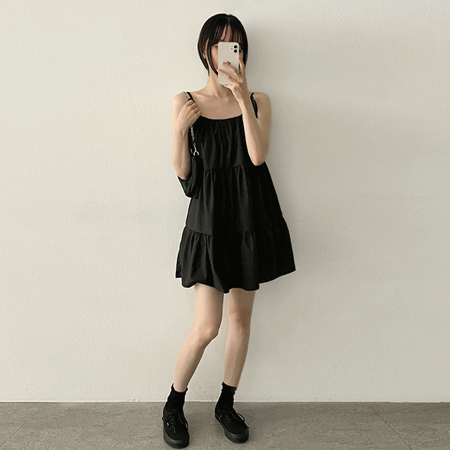 hijjoo（ハイチュー）の「Echiribbon String Sleeveless Mini Cancan Dress（Dresses）」