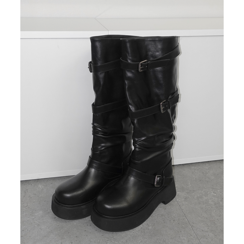 Bold Sole Strap Long Boots