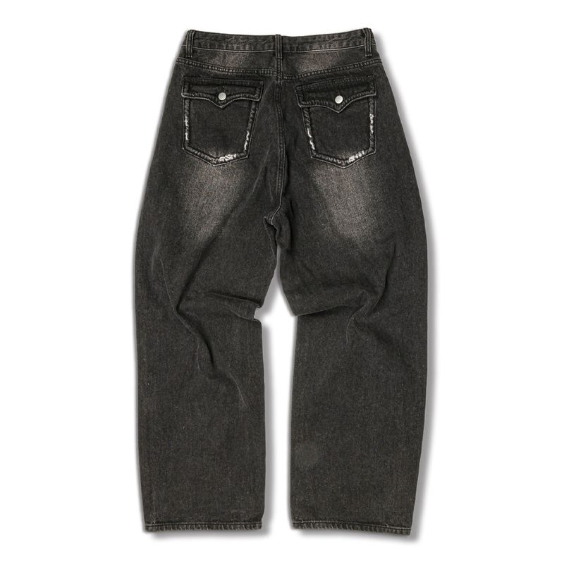 Usual Back Pocket Denim Pants - 2COLOR