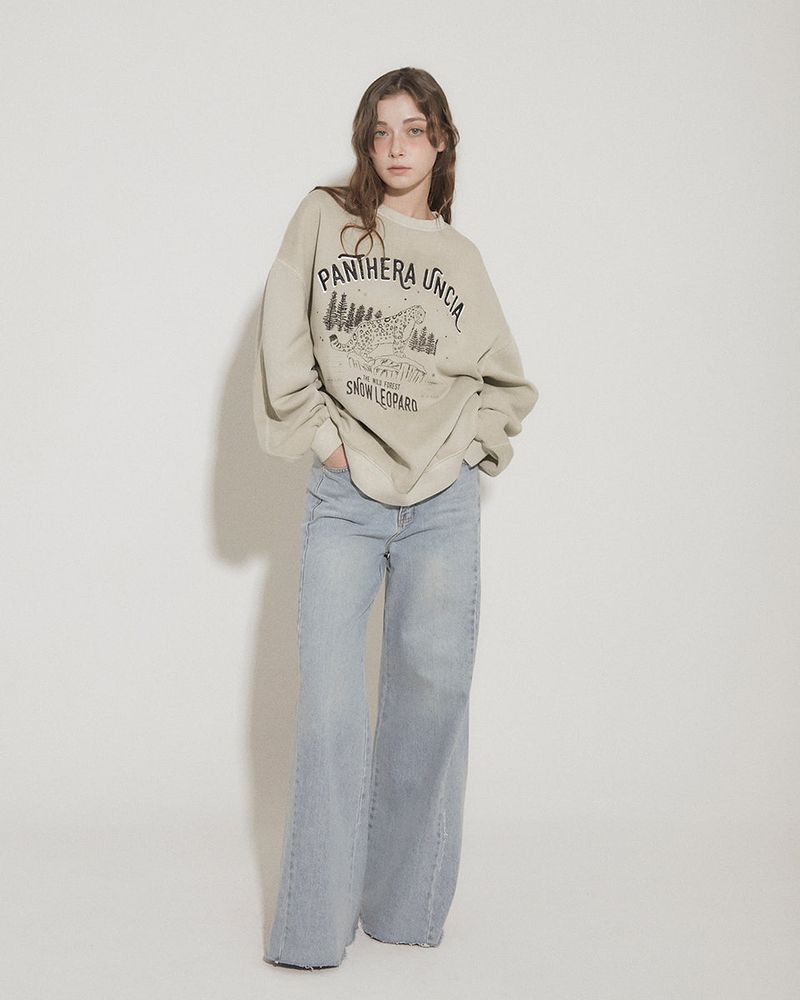 SNOW LEOPARD PRINT SWEATSHIRT [normal] [BEIGE]