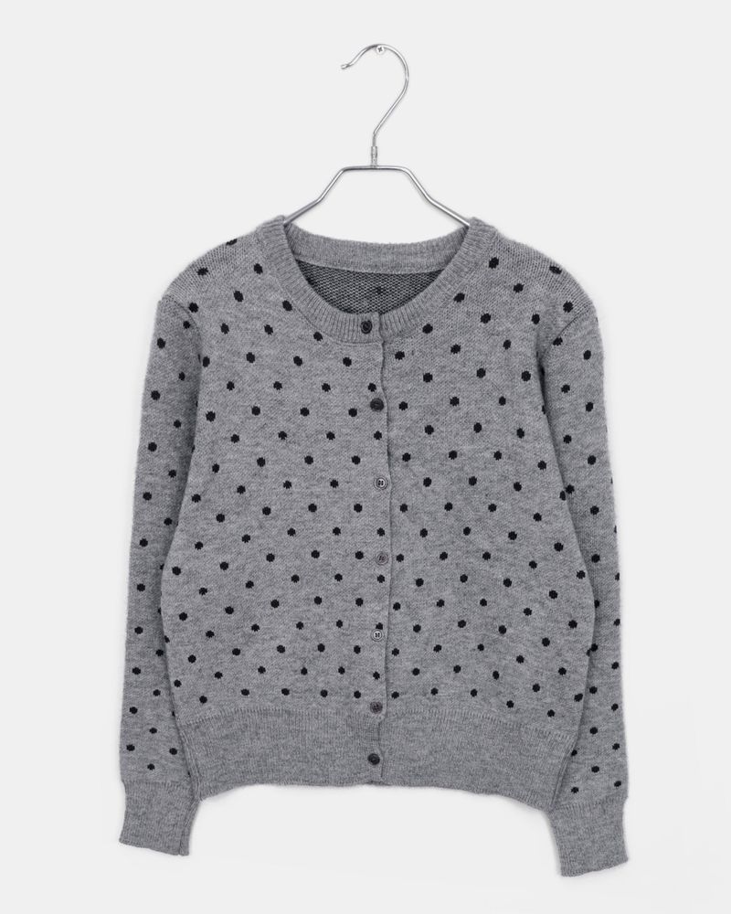 Honi Round-Neck Dot Knit Cardigan