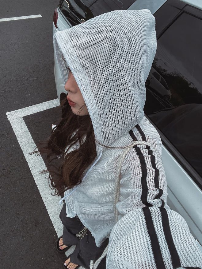 Summer Track Mesh Hooded Zip-Up