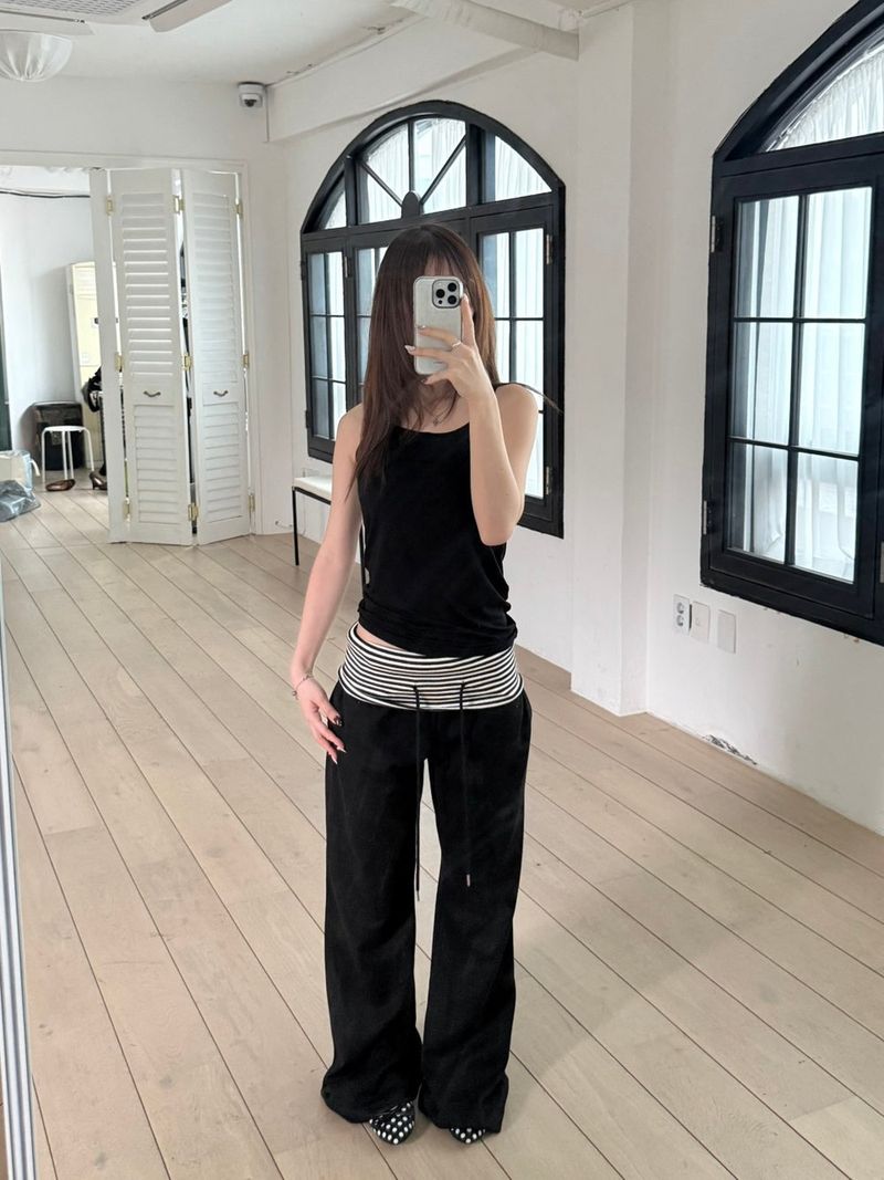 ストライプフォールディングパンツ