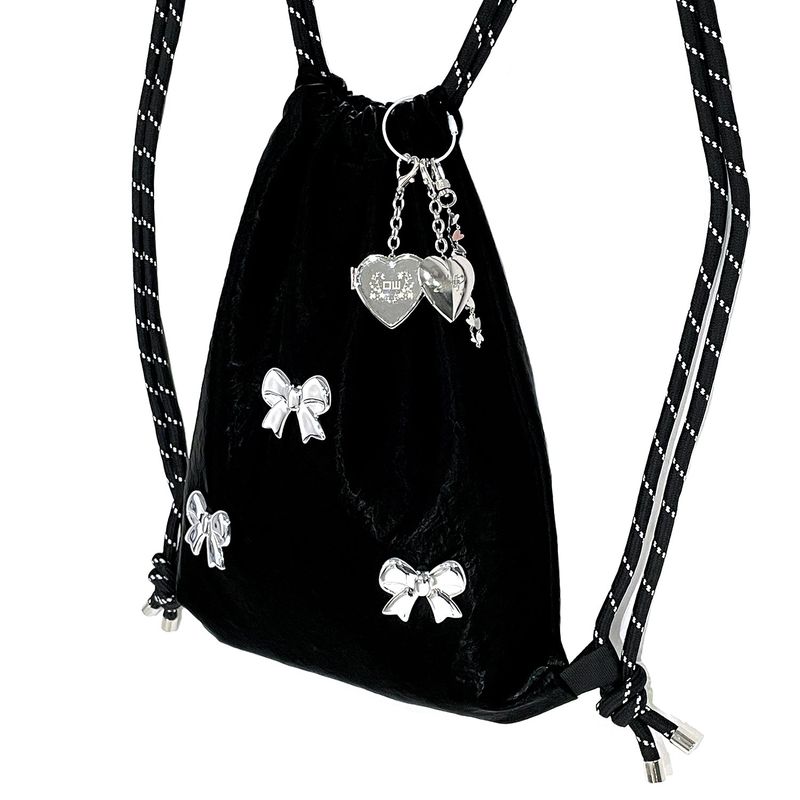 Silver Ribbon Gym Sack [Black]