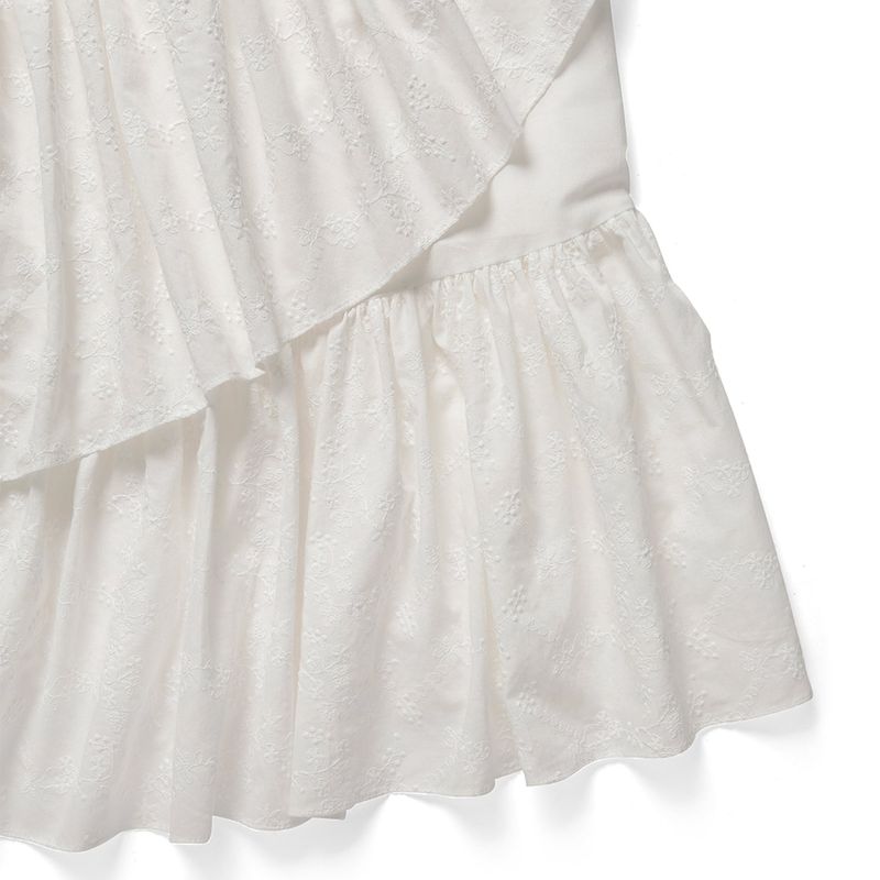 Ruffle long skirt_ivory