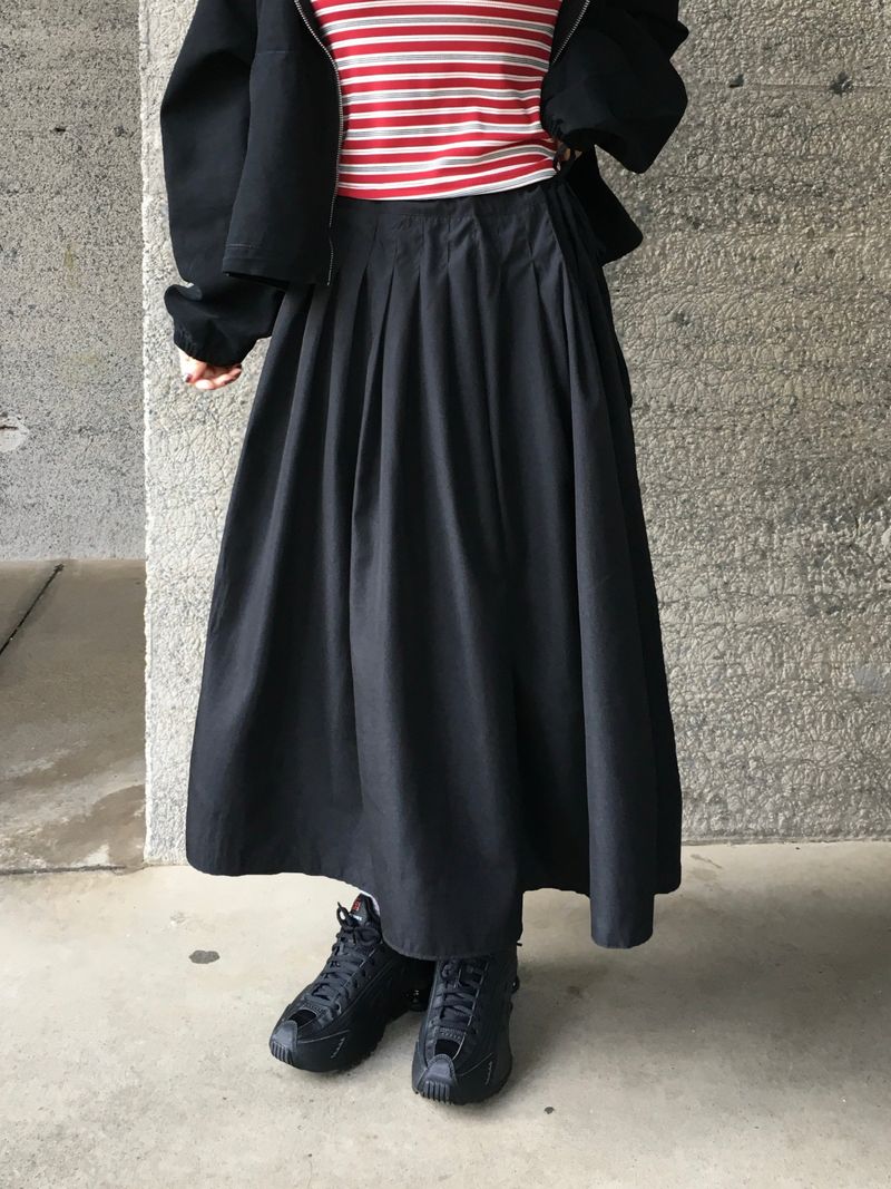 Posyu Pintuck Pleated Long Skirt (2c)