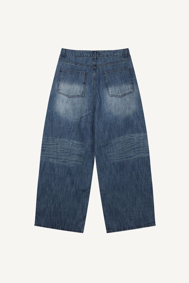 Brushed Slub Wide Denim Pants