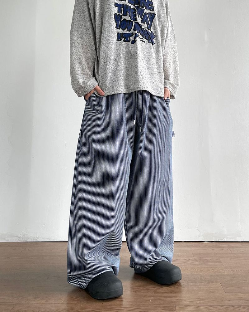 Twin Stripe Curved Pants