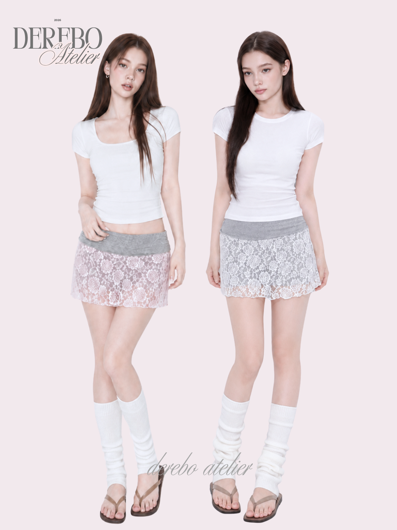 dereborujo（ドレボルゾー）の「lace plum banding pants skirt（Skirts）」