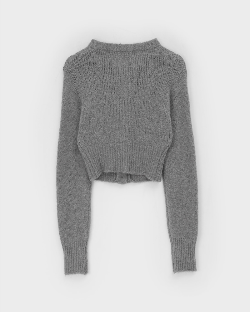 [MADE] Mock Alpaca Crop Knit Cardigan