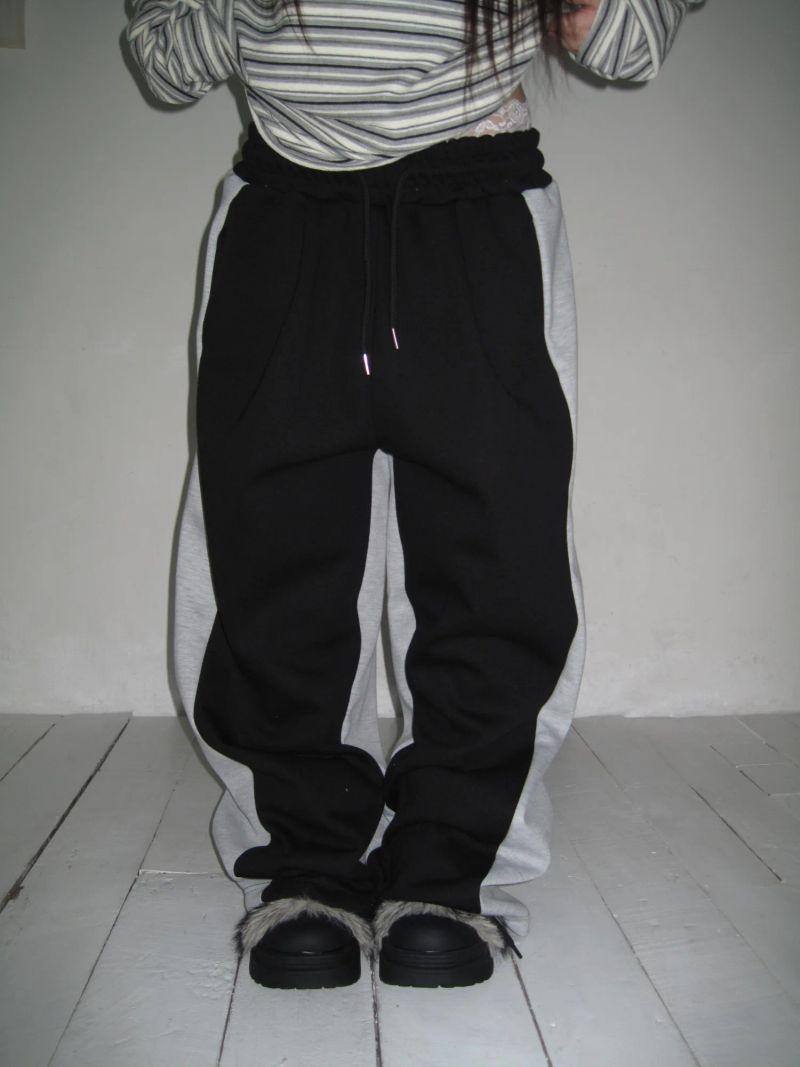[UNISEX] 100 カラー ブロック スウェットパンツ (2 Colors)
