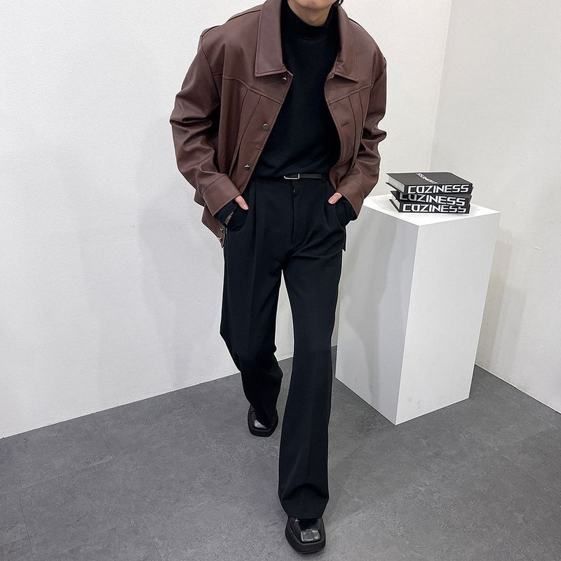 EV leather pin tuck jacket (3 colors)