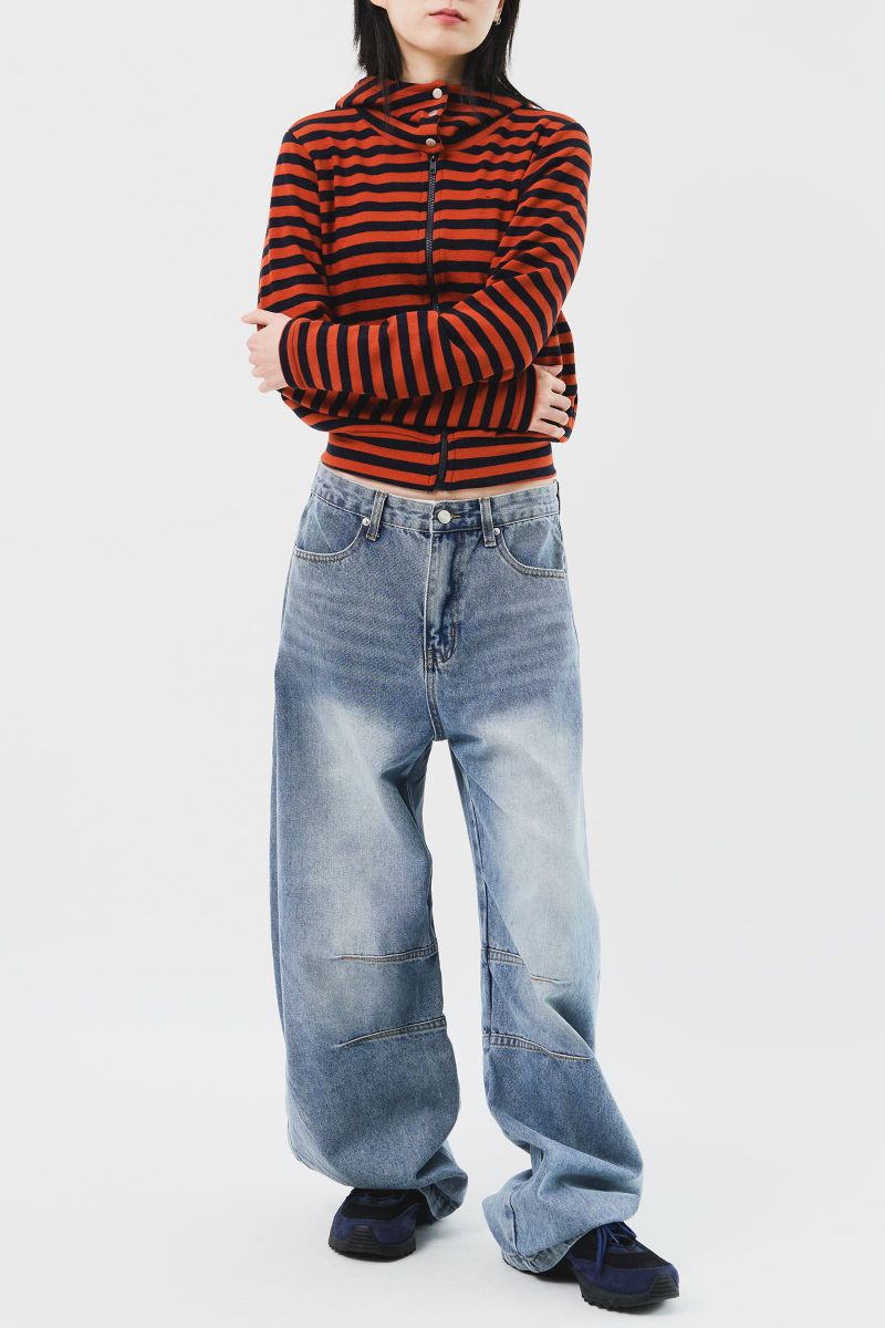 (W) Moor Striped Hooded Jacket (3color)