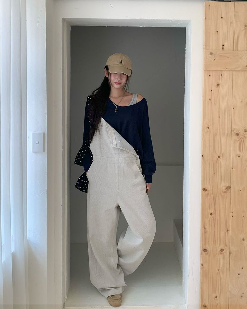 [ORIGINAL] Good Day Overall Stripe Wide Pants