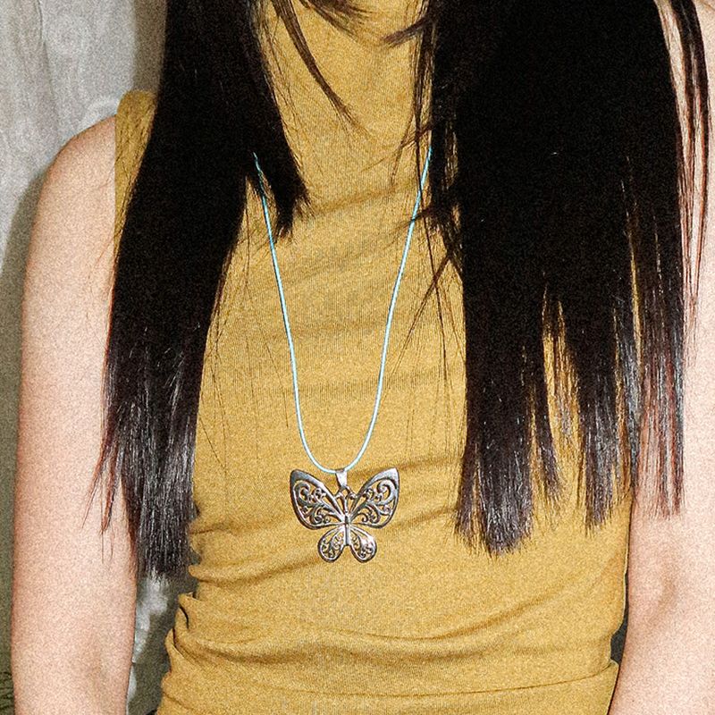 mint butterfly necklace