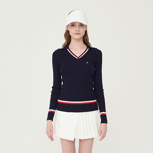 VOKEN（ボケン）の「Line ribbed collar knit（Tops）」