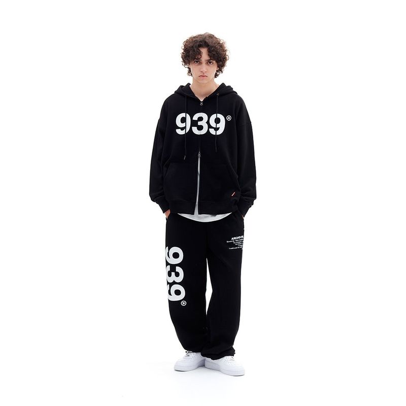 939 LOGO HOOD ZIP-UP (BLACK)