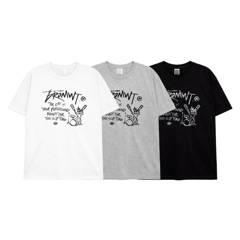 Vintage drum punk short-sleeve tee