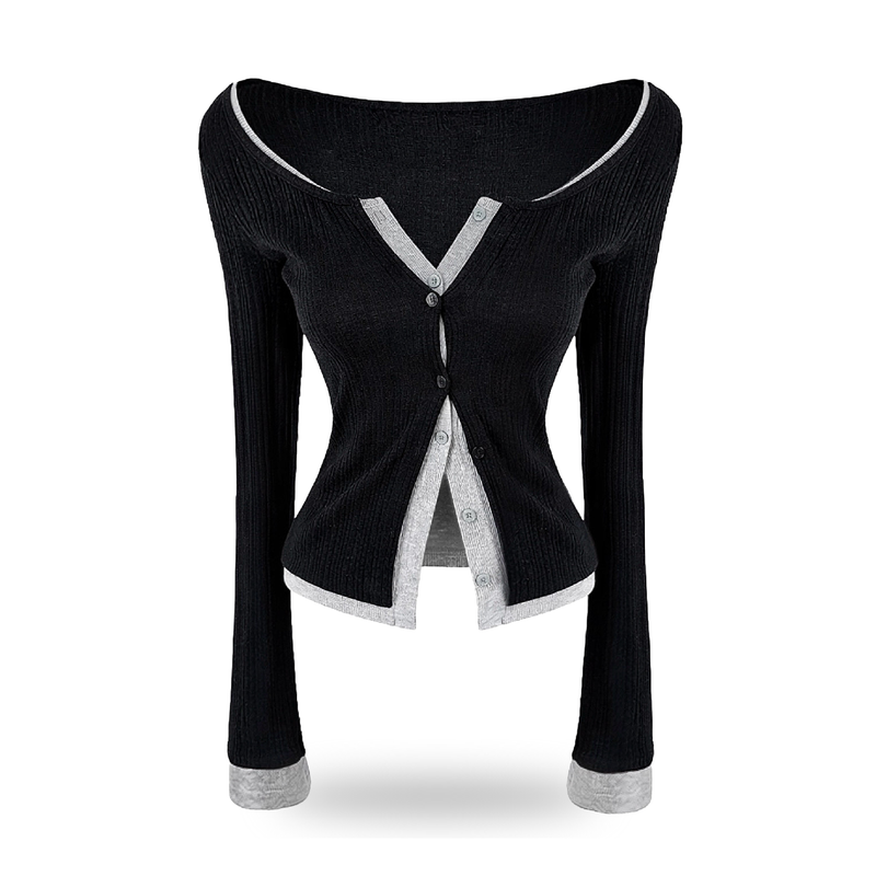 SOUL'S COLOR（ソウルズカラー）の「Seline Layered Rib Cardigan（Tops）」