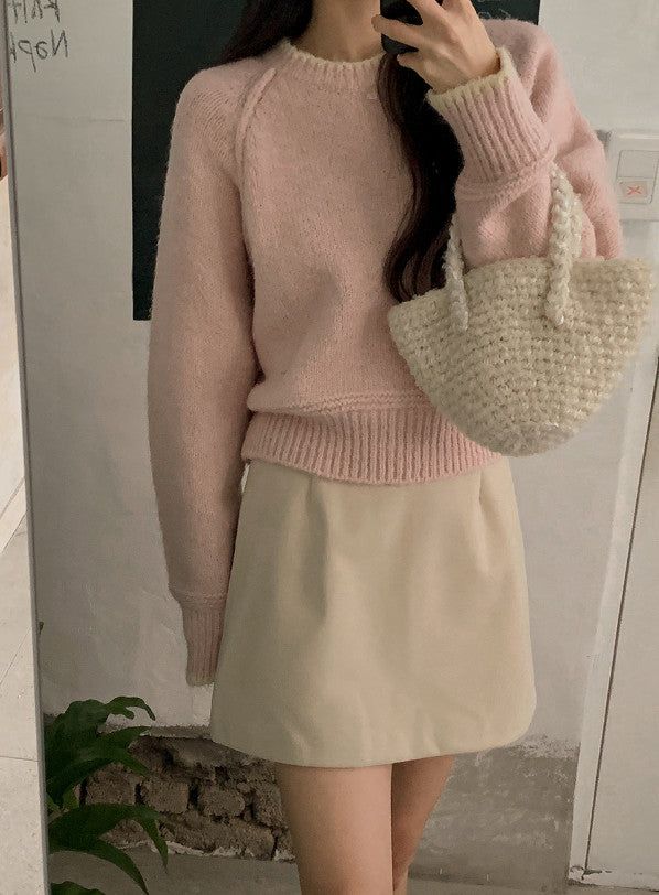 Daily Pintuck Wool Mini Skirt (2color)