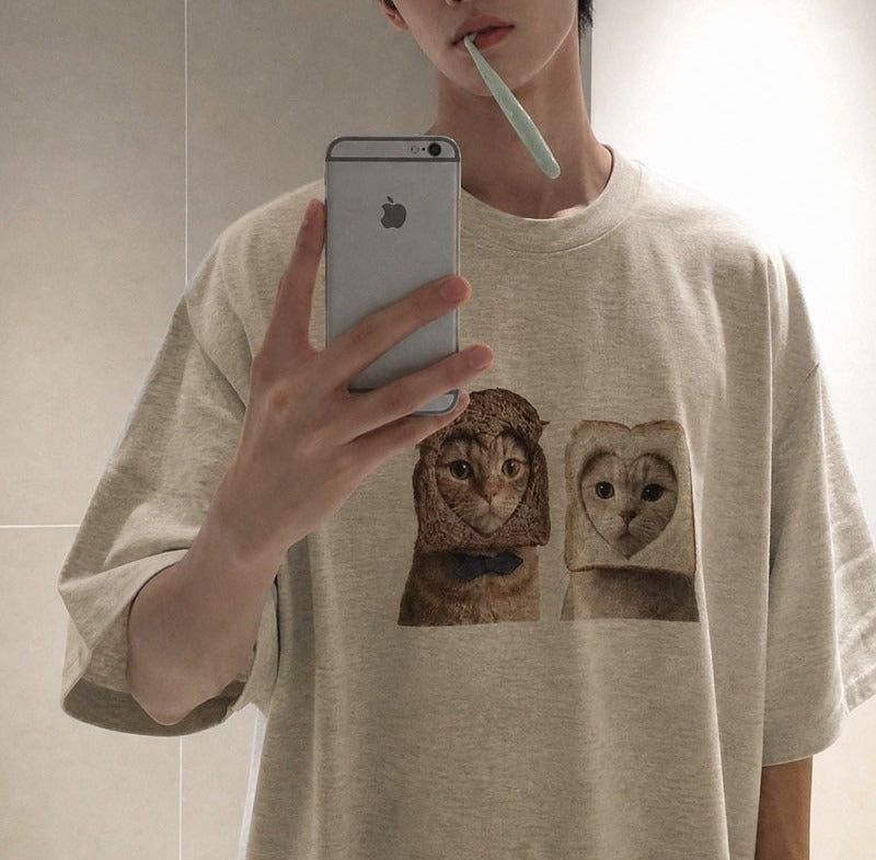 [A-T0141] ブレッドキャット半袖Tシャツ