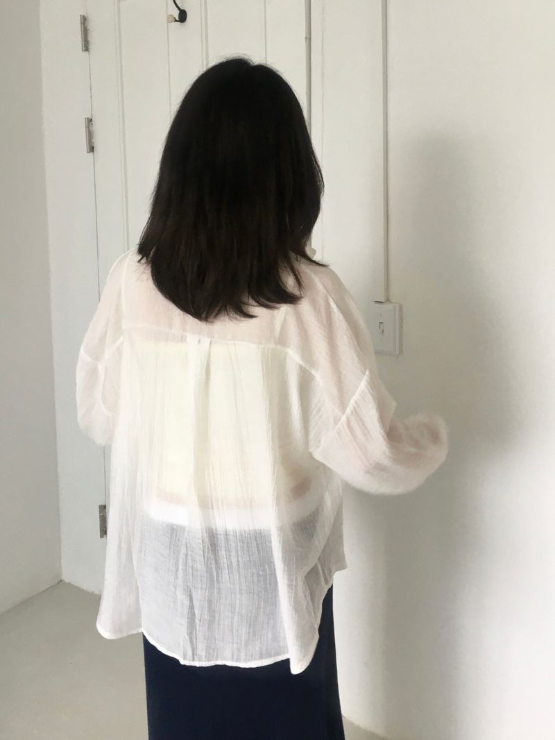 Airy shell see-through shirt (7c)