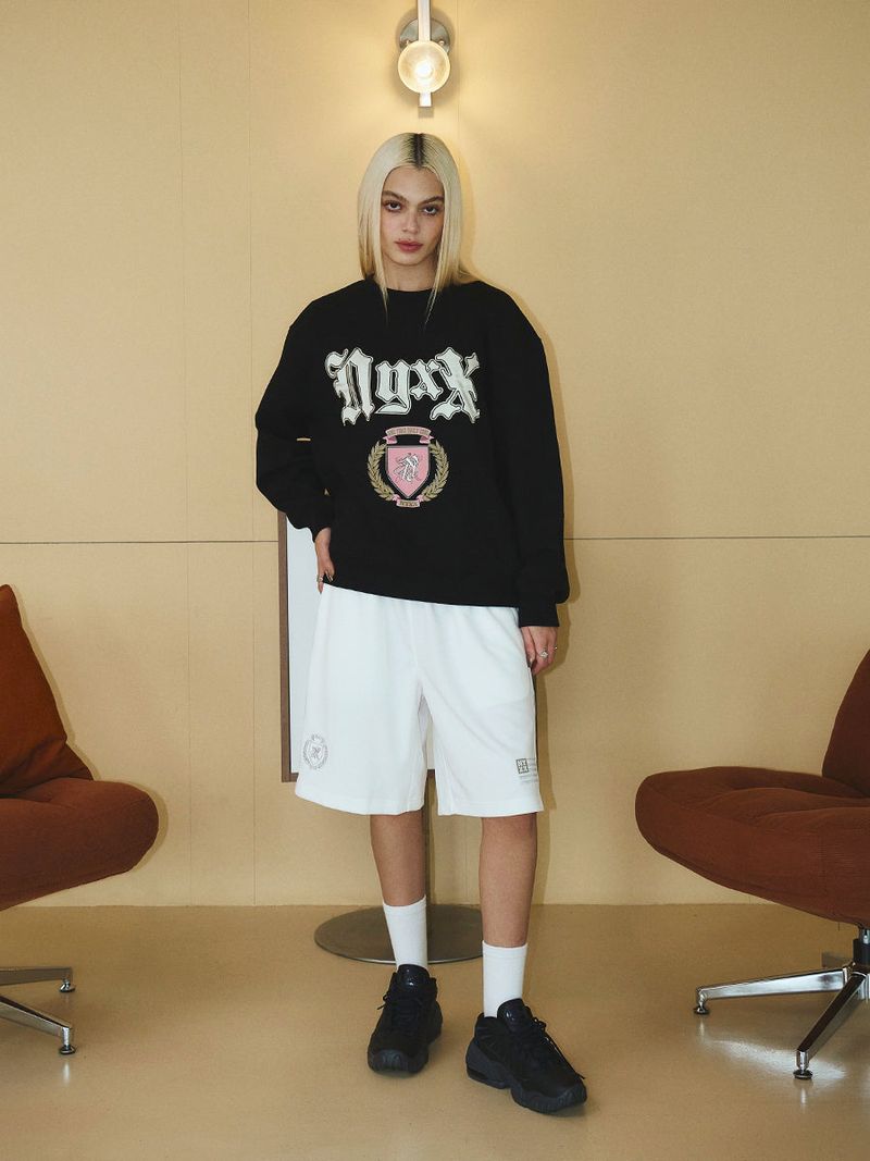 EMBLEM PATCHWORK SWEATSHIRT (BLACK)