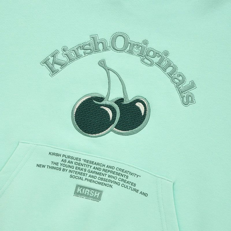 CHERRY ARCH LOGO CROP NAPPING HOODIE [MINT]