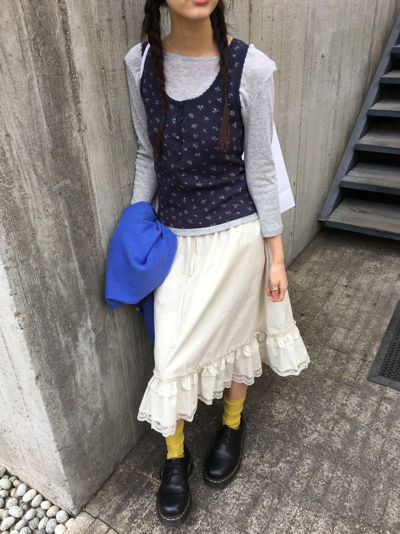 Pudding Ruffle Skirt (2color)