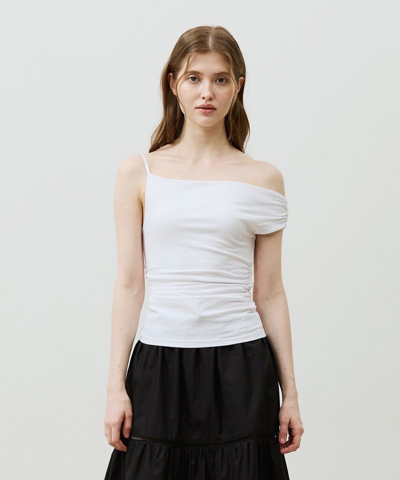 ARIKIM（アリキム）の「SHERRY UNBALANCE SHIRRLING TOP / WHITE（Tops）」