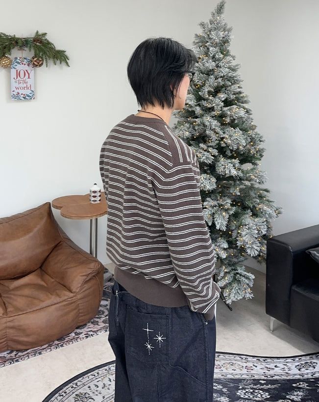 Lao Henley Neck Knit Long Sleeve