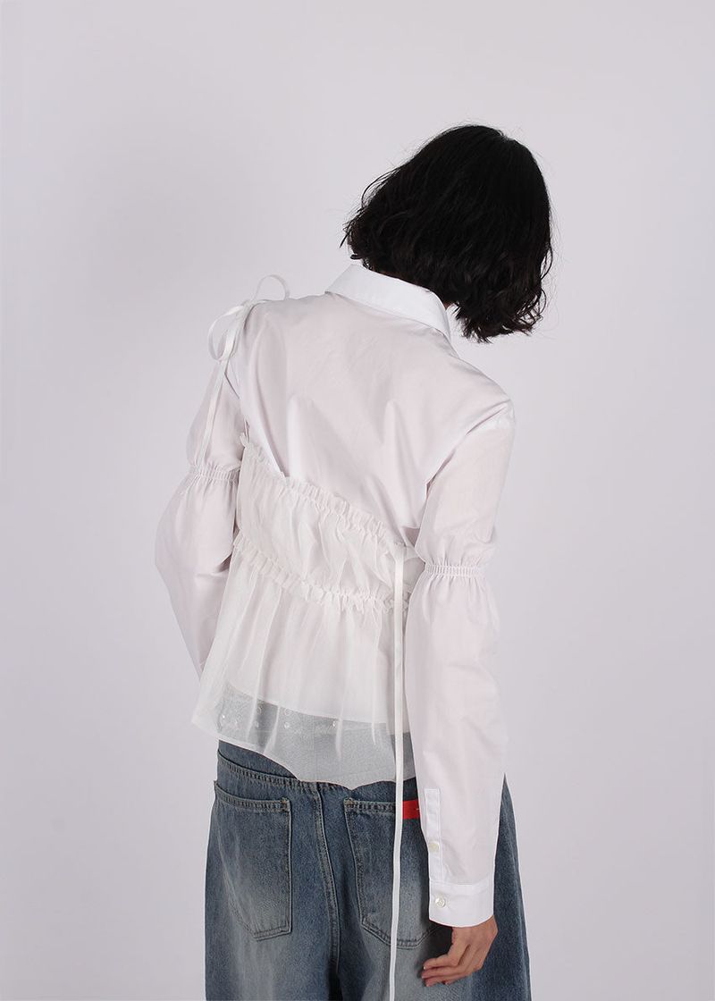 MESH SHIRRING TOP