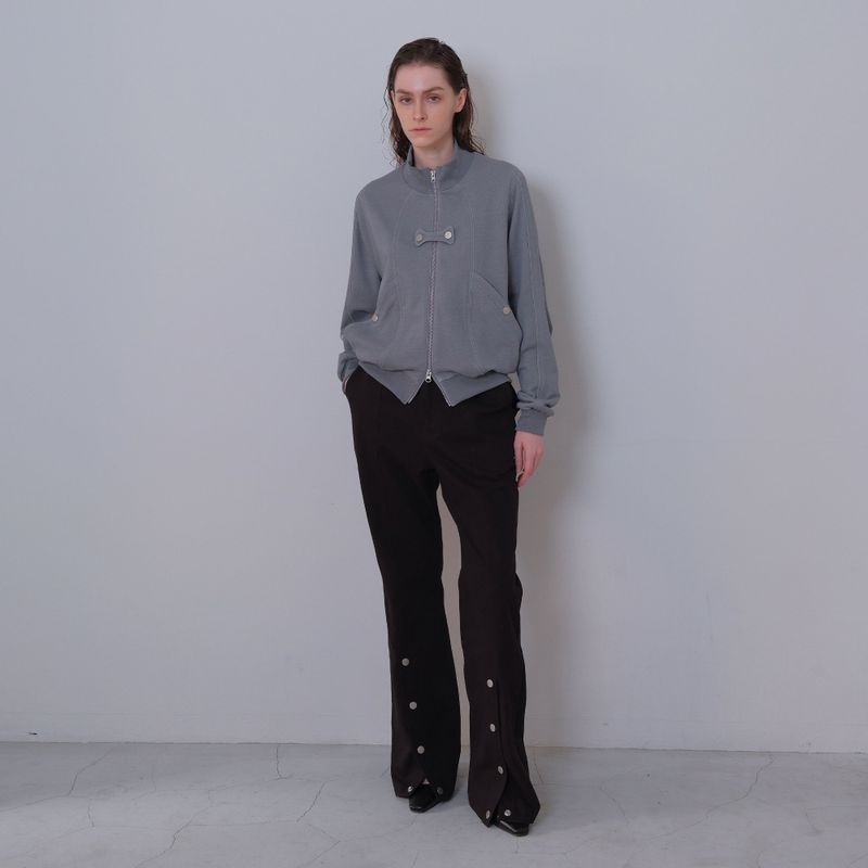 Gray Butterfly Pigment Jersey Zip-up