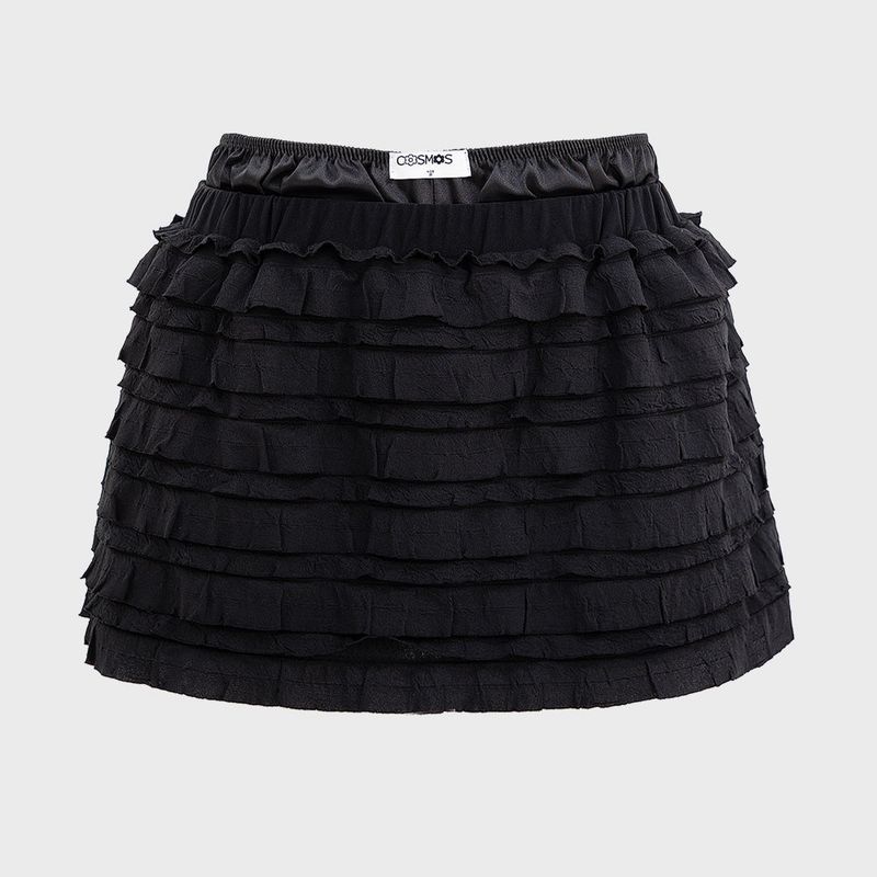 FRINGE SKIRT IN BLACK