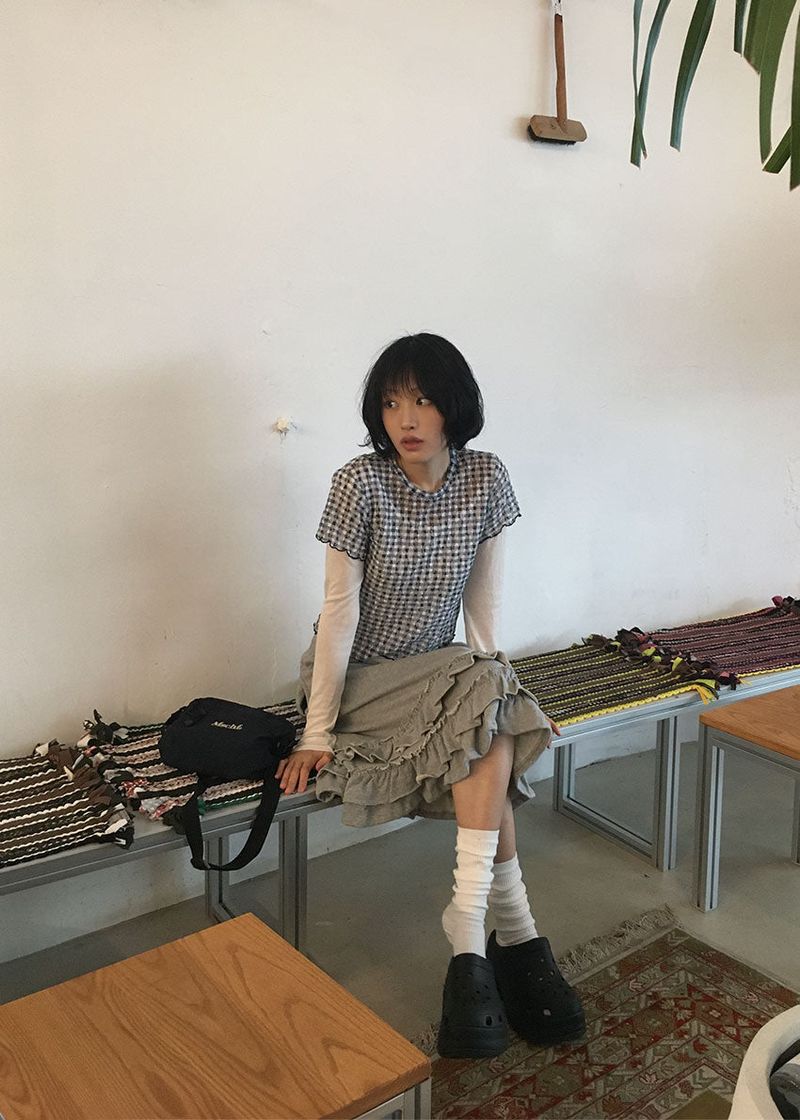 FRILL MIDI SKIRT