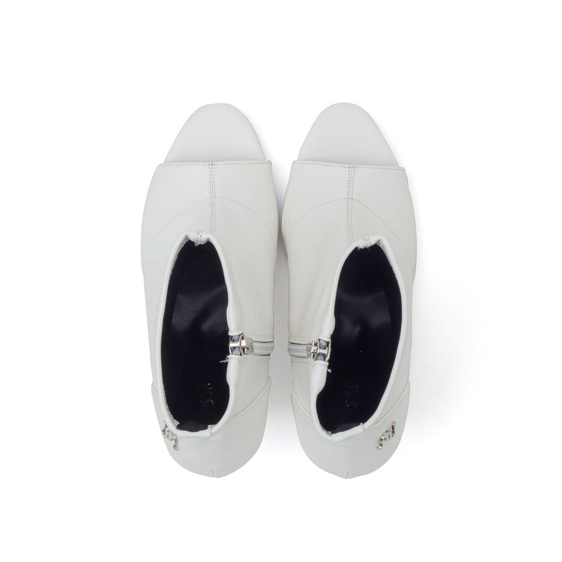 New Open Toe Slim Ankle Heel(White)