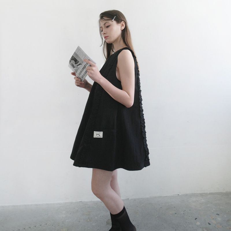Black Ruffle Mini Dress