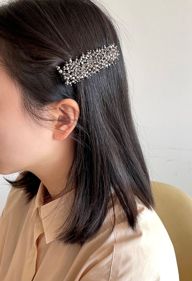 beads hair pin - grey