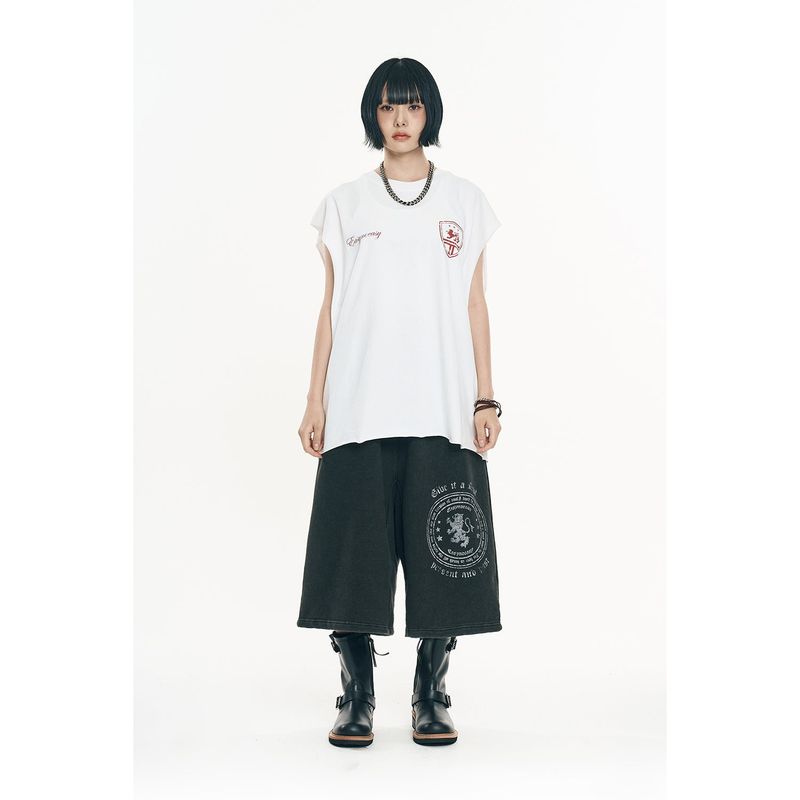 Big Emblem Bermuda Sweatpants -Black