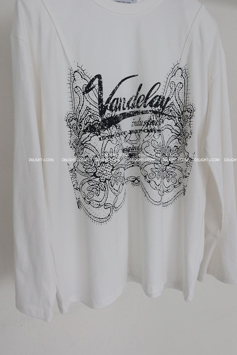 a lace bustier printed T-shirt