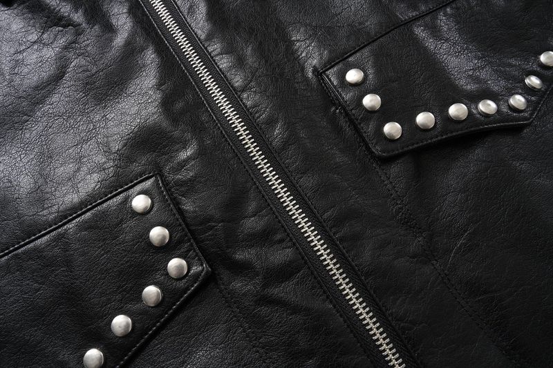 Bono Stud Leather Short Jacket