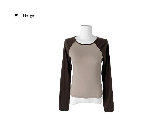 モアン カラーマッチング ラグラン ロングスリーブ Tシャツ