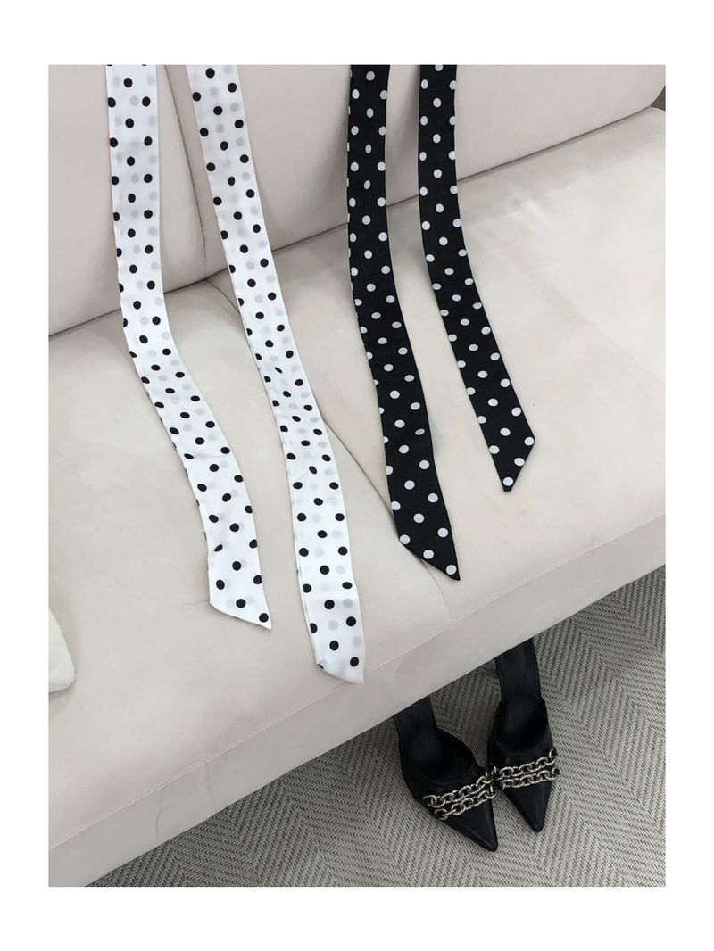 Satin Dot Long Scarf