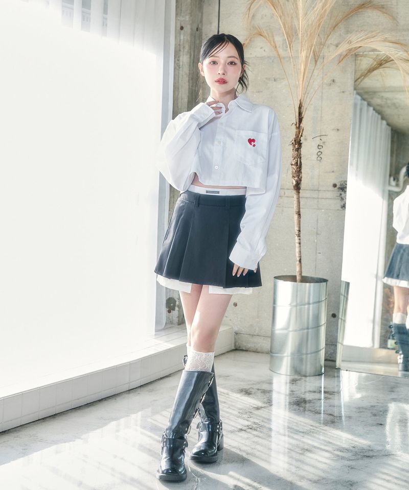 レイヤードシャツスカパン